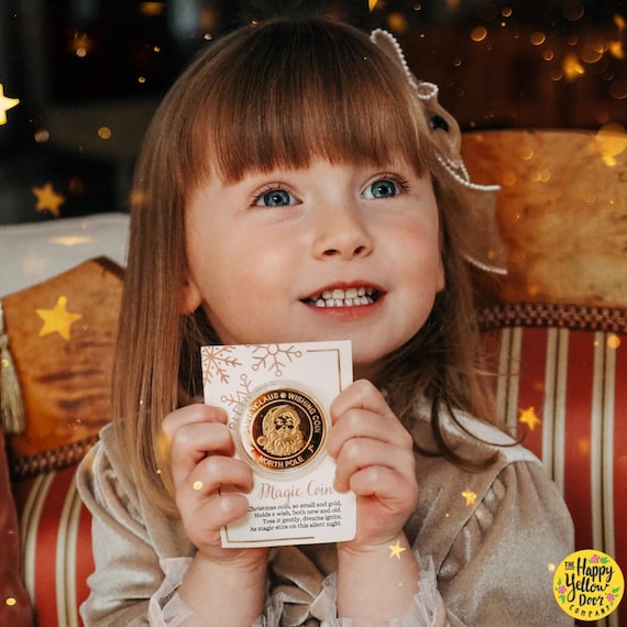 Christmas Magic Coin for Santa, Special Father Christmas Money, Gold Colour Metal, Eve Box Accessory, Xmas Keepsake Traditions Advent