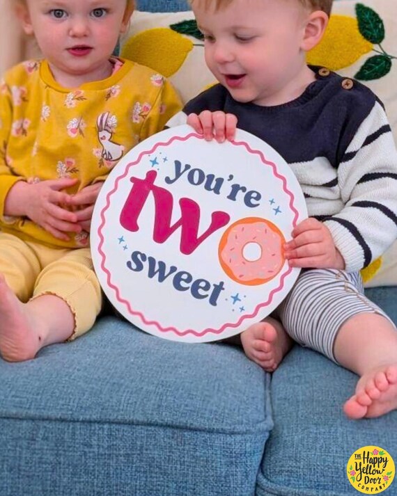 Children's Birthday Sign 25cm CHOOSE YOUR COLOURS One-derful, Two sweet, Wild & Three, Four ever fun, High Five, Wooden Circle Hand Painted