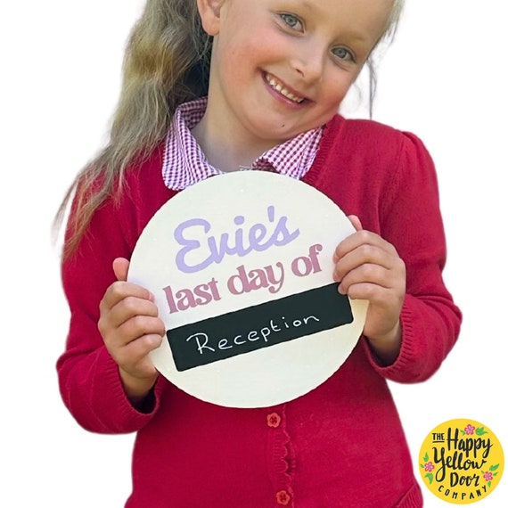 First day of school, Last day, School Photo Sign Personalised CHOOSE YOUR COLOURS Blackboard Starting School, Double sided, End of term