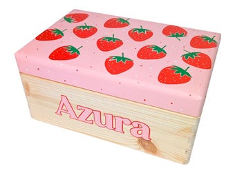 【】Strawberry & Vine 新品　5枚　箱　説明書有 Personalised Strawberry Keepsake Box, Hand-painted Memory Storage