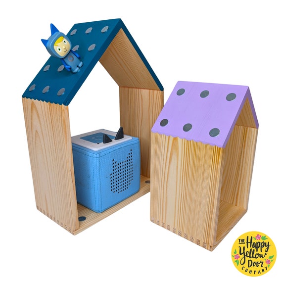 Tonie Character Shelf  House CHOOSE YOUR COLOURS Audio Box Holder Stand Wooden Holds 12 or 30 Figures Polka Dot Wood Story Books No Screen