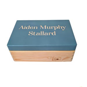 Personalised Memory Box CHOOSE YOUR COLOURS Named keepsake, Office, Gift for Dad, Painted Wooden Box with Lid, Initials, Gift for Him