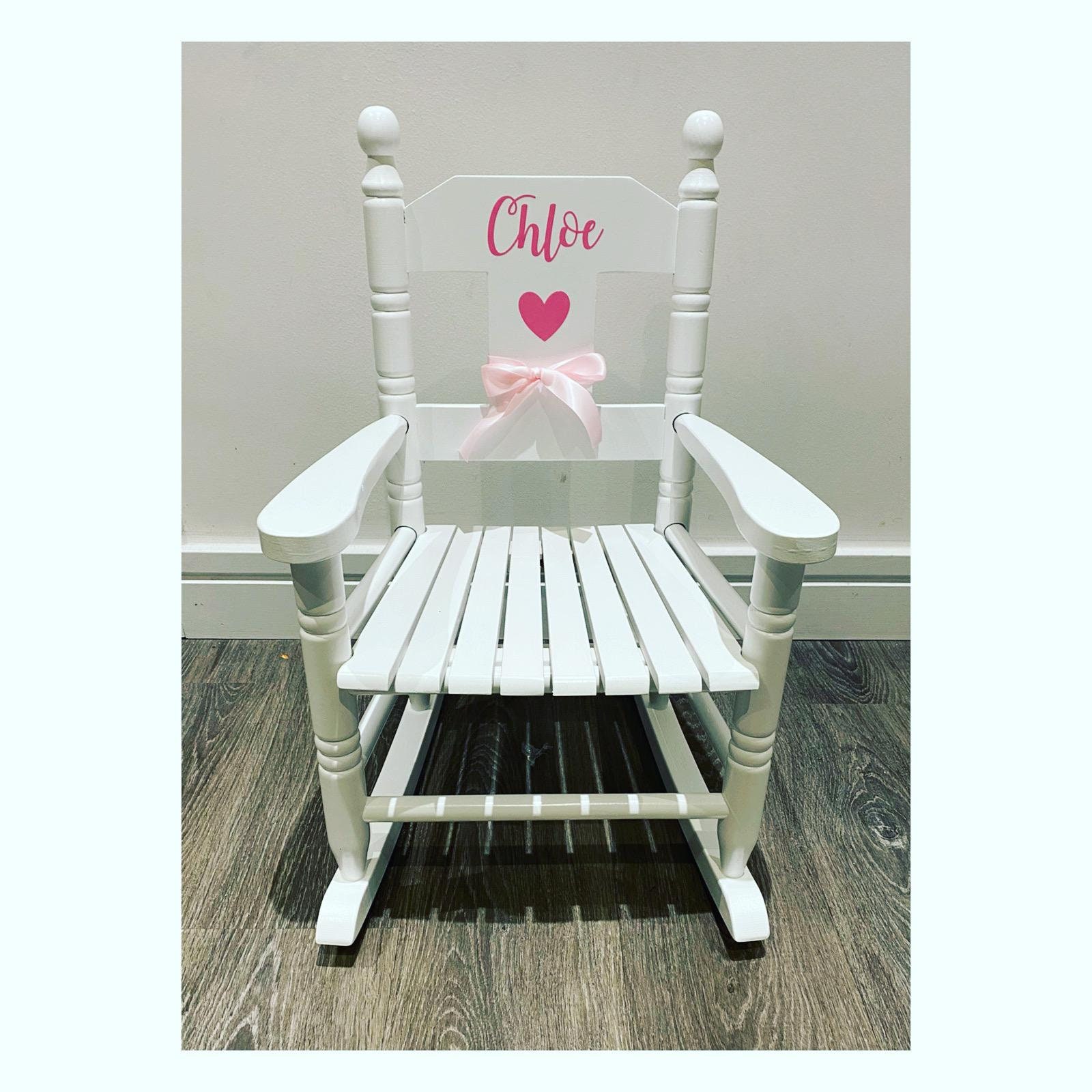 Children's Wooden Rocking Chair Personalised & Hand Etsy
