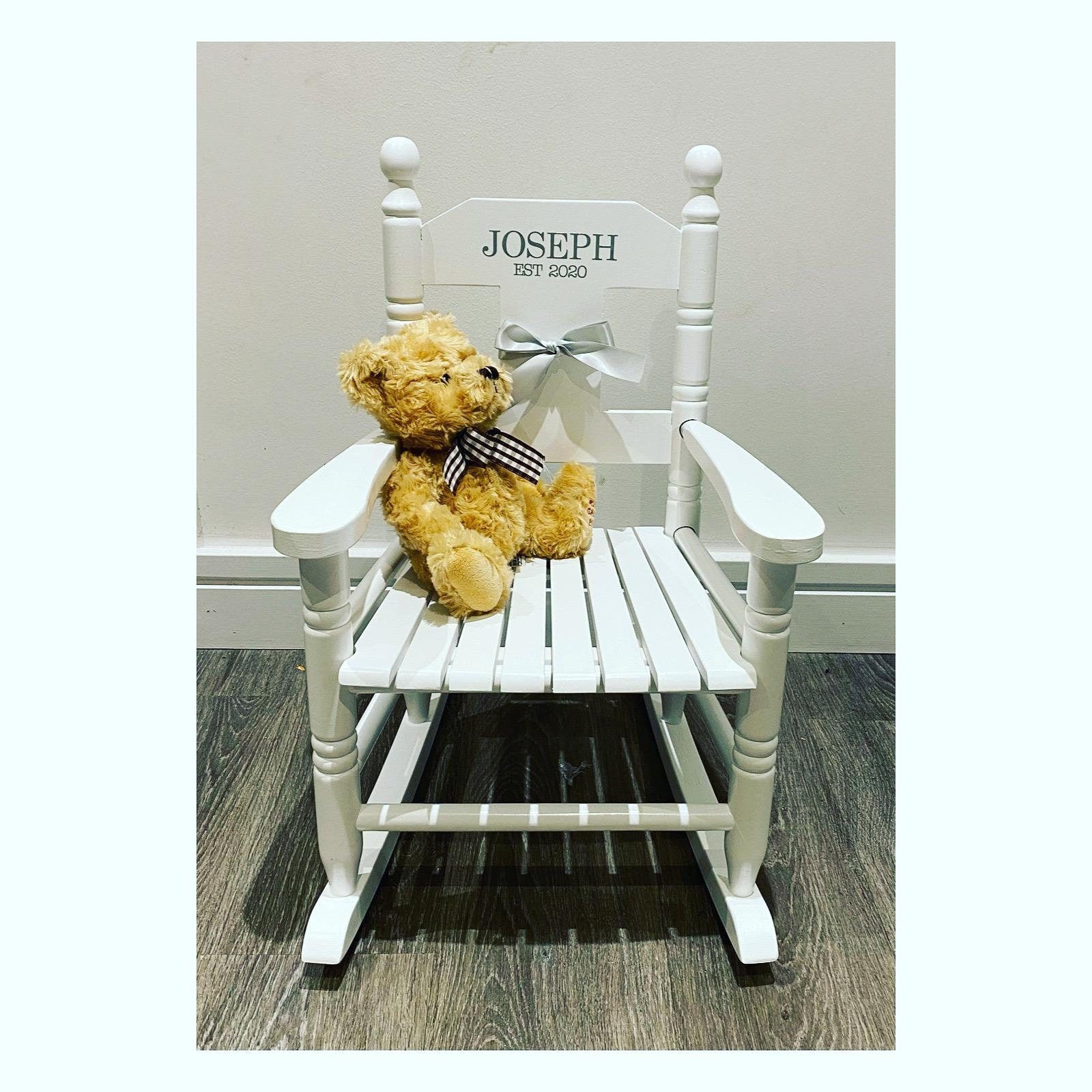 Children's Wooden Rocking Chair Personalised & Hand Etsy