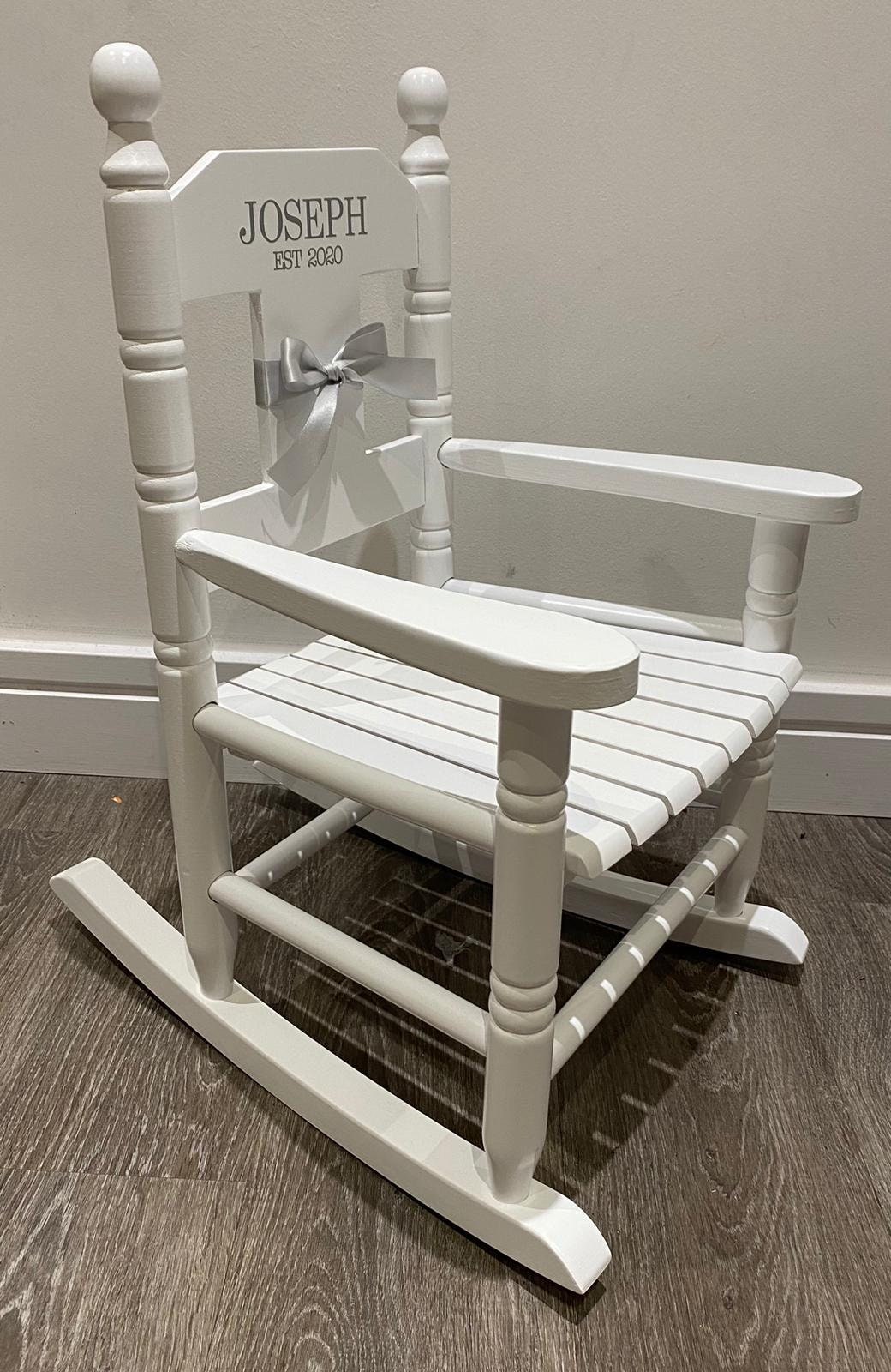 Children's Wooden Rocking Chair Personalised & Hand Etsy