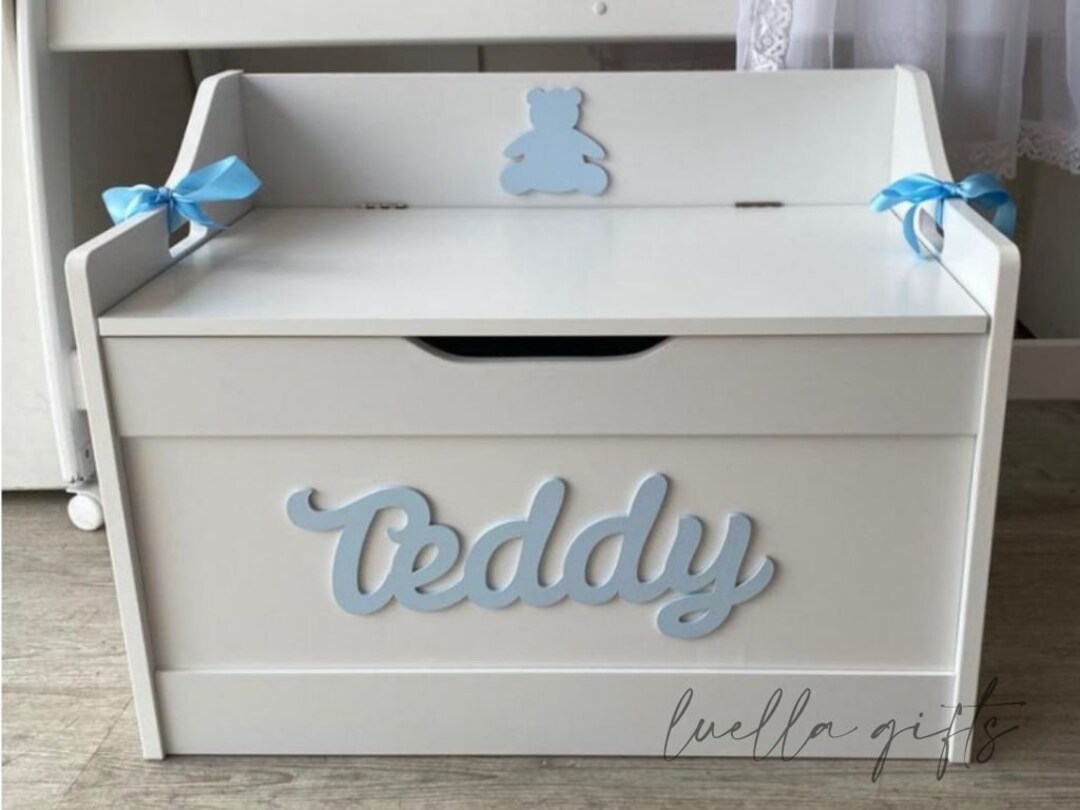 Personalised Script Children's Toy Box, Personalised & Hand Painted