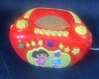 Nickelodeon Dora the Explorer CD AM/FM-radio Boombox Rood Geel Werkt Geen antenne