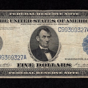 5 Dollar 1914 Notenbank Note - Philadelphia Distrikt - FRN - authentische Sammler Währung - fein