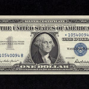 Billete Estrella - Certificado de Plata de 1 Dólar de 1957B - Estrella - Plata - Moneda Coleccionable Auténtica - Choice Crisp UNC