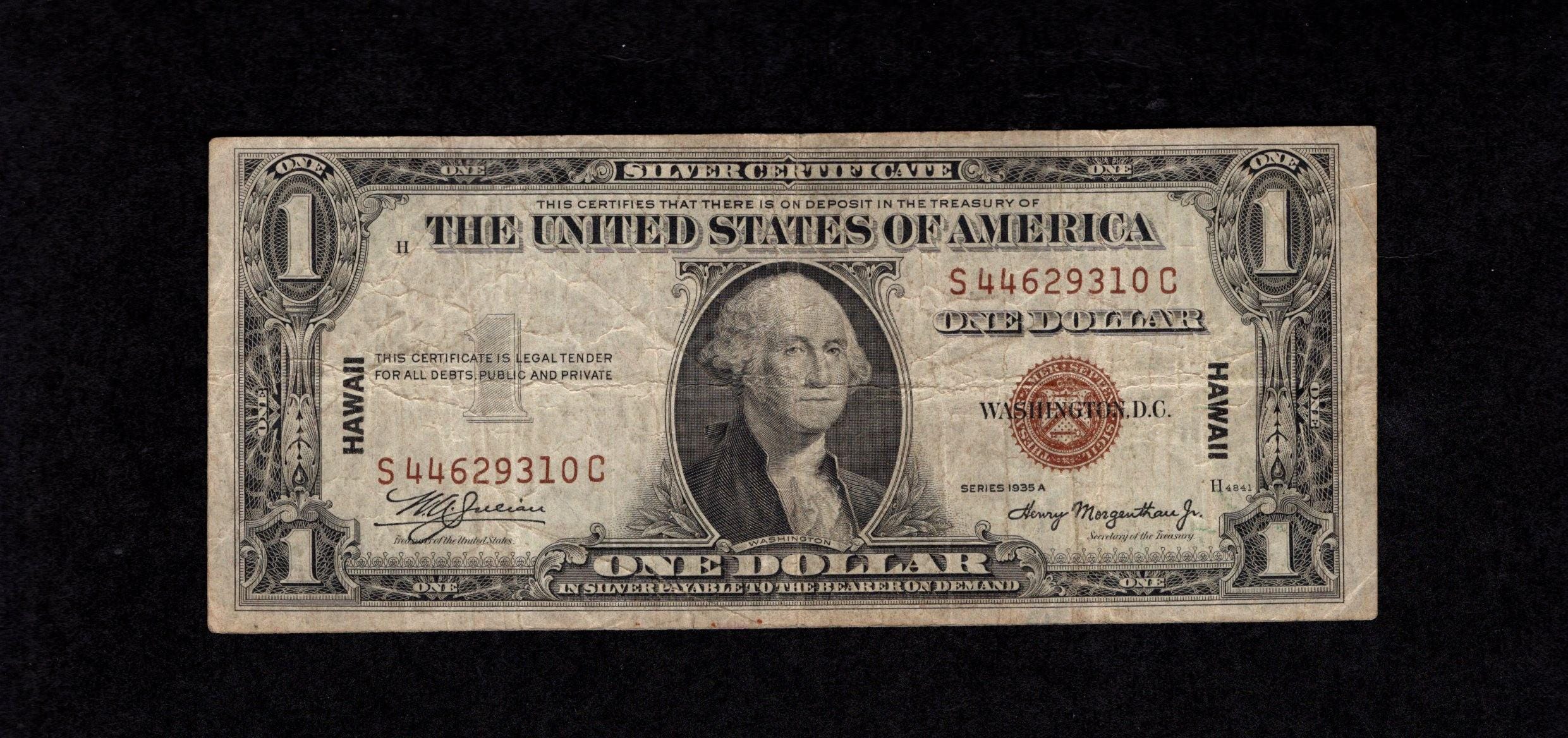 1ドル 1935A ハワイ - 緊急通貨 - 第二次世界大戦 - コレクター通貨 - 良品 - Etsy 日本