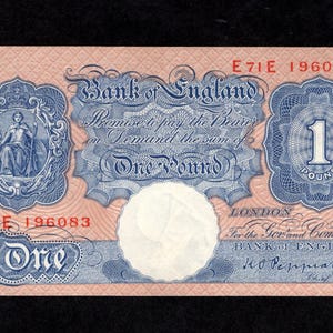 1 Pound Bank of England - 1949 - World Currency - Authentic Collectible Currency - About Uncirculated