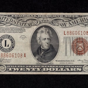 20 Dollar 1934A Hawaii Note - Emergency Currency - WW2 - Hawaii - Authentic Collectible Currency -Very Fine