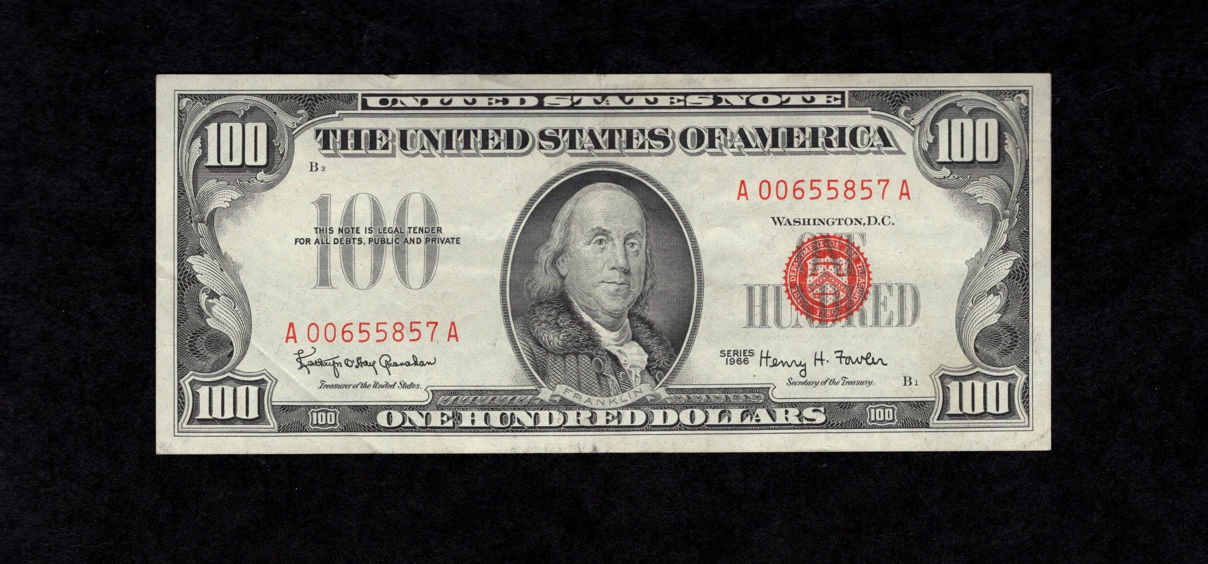 1966年 100ドル紙幣 - USN - アメリカ合衆国紙幣 - コレクターズ