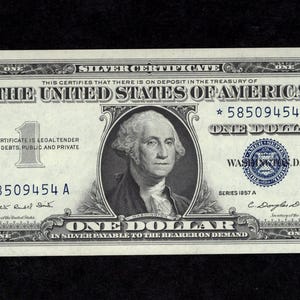 Star Note - 1 Dollar 1957A Silver Certificate Star - Silver - Collectible Currency  - UNC