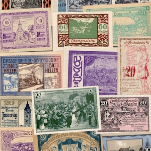 15種類のノットゲルド（Notgeld）パック - オーストリア - 緊急用お金 - 第一次世界大戦 - 1920年 - 本物コレクターズアイテム
