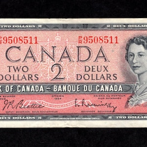 2 Dollar 1954 Bank of Canada - Ottawa - Banque Du Canada - World Currency - Authentic Collectible Currency - Very Fine