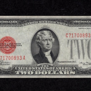 2 Dollar 1928D Legal Tender - USN - Red Seal - Fr 1505 - Authentic Collectible Currency - About Uncirculated