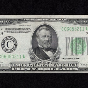 50 Dollar 1934C FRN - Philadelphia Distrikt - Fed Note - Echte Sammler Währung - UNC