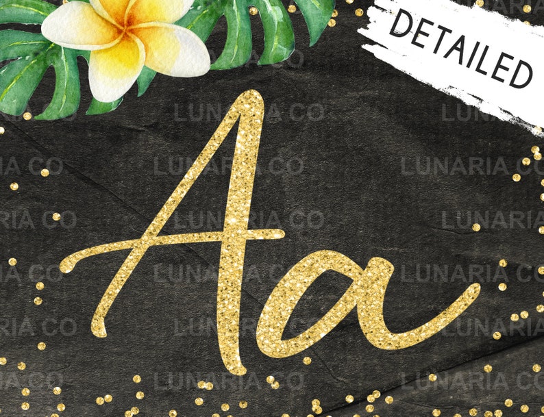 Gold Glitter Alphabet