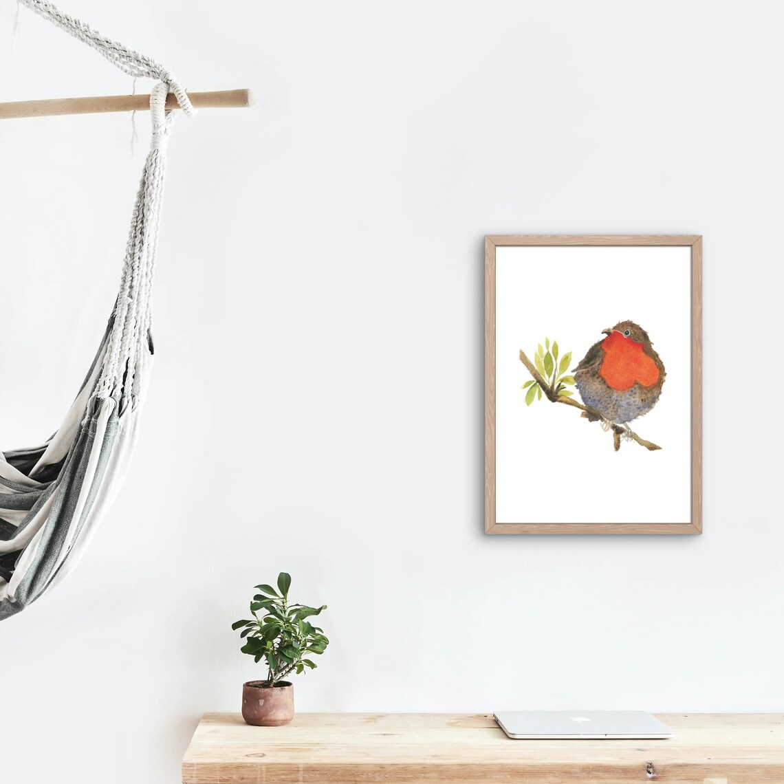 Robin Wall Décor Print of an Original Handmade Watercolor Etsy