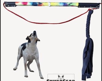 フリルトポールドッグ｜犬用釣り竿｜犬用おもちゃ｜インタラクティブな犬用おもちゃ｜犬のトレーニング｜ミックスカラー｜シュコギア