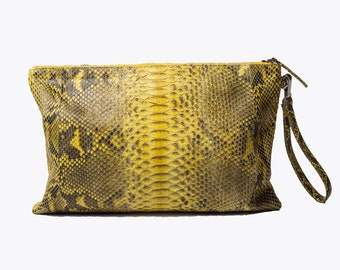 Genuine Python Skin Clutch Bag / Bolso clutch de piel de pitón genuina