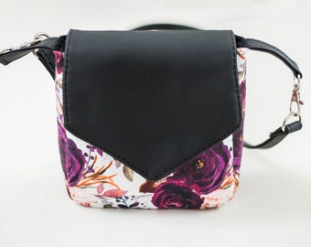 Womens Leather Crossbody Bag Shoulder Purse Small Handbag Pink Gray Butterfly 