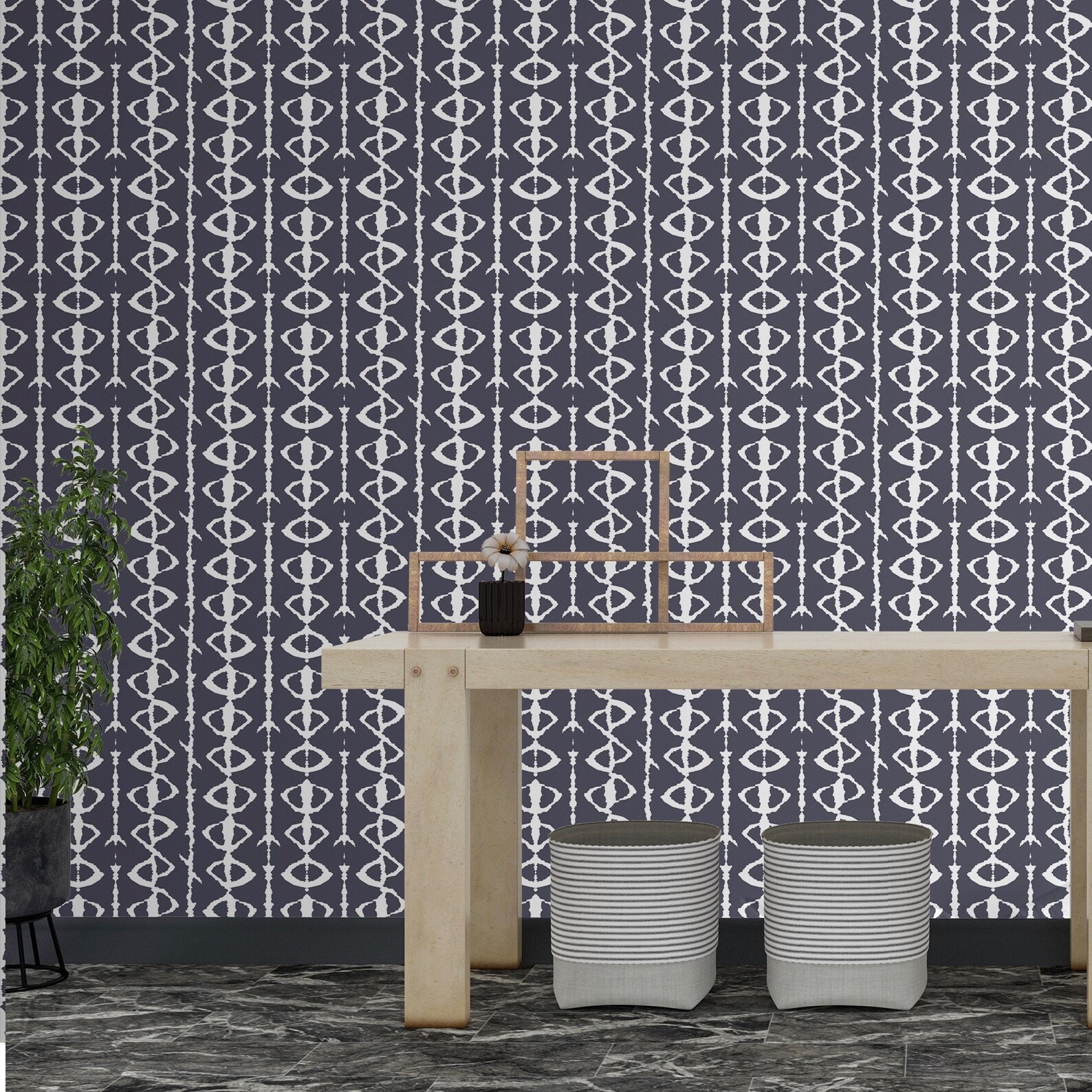 Ikat Stripe Removable Wallpaper Removable Wallpaper Peel Etsy