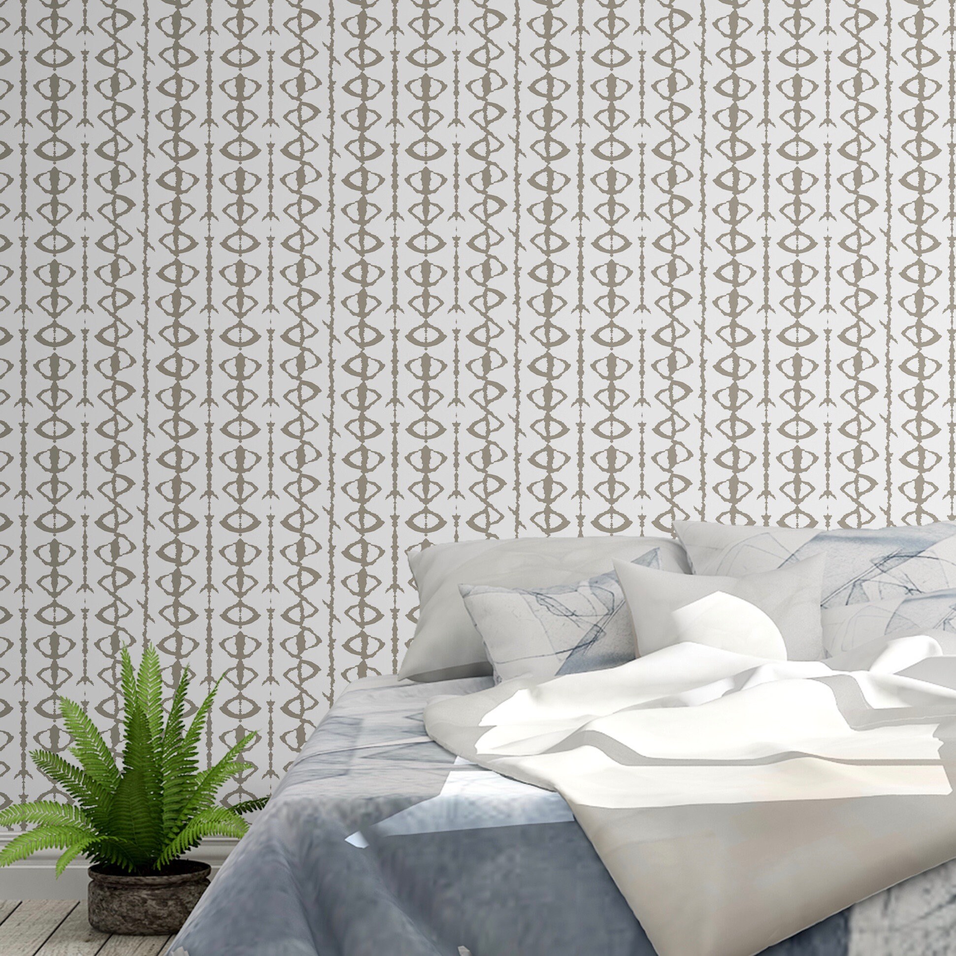 Ikat Stripe Removable Wallpaper Removable Wallpaper Peel Etsy