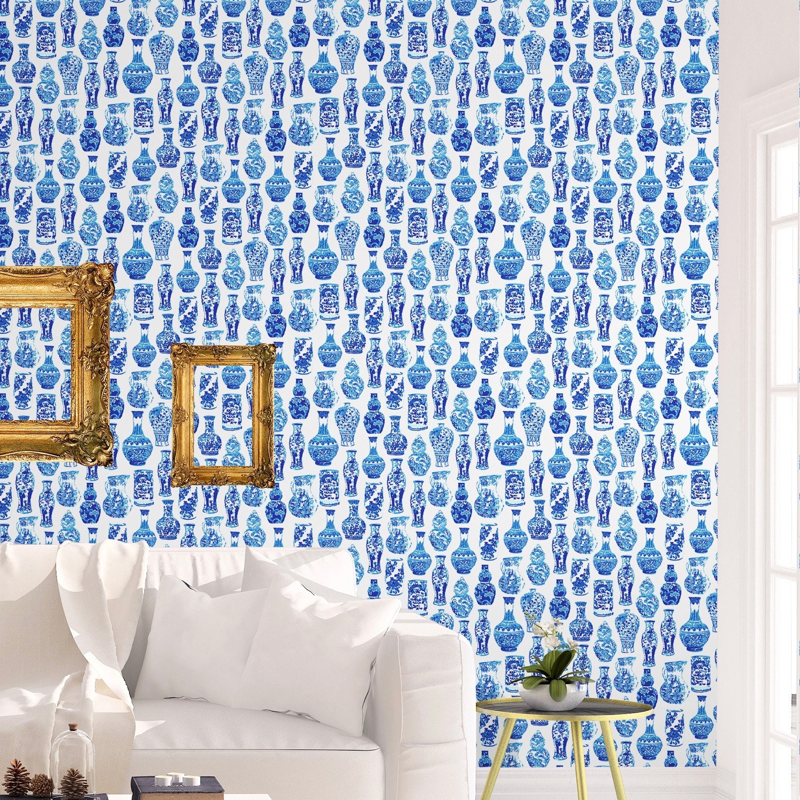 Ginger Jars Removable Wallpaper Removable Wallpaper Peel | Etsy