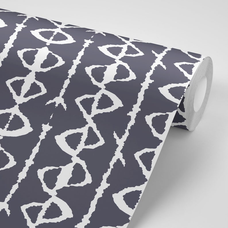 Ikat Stripe Removable Wallpaper Removable Wallpaper Peel Etsy