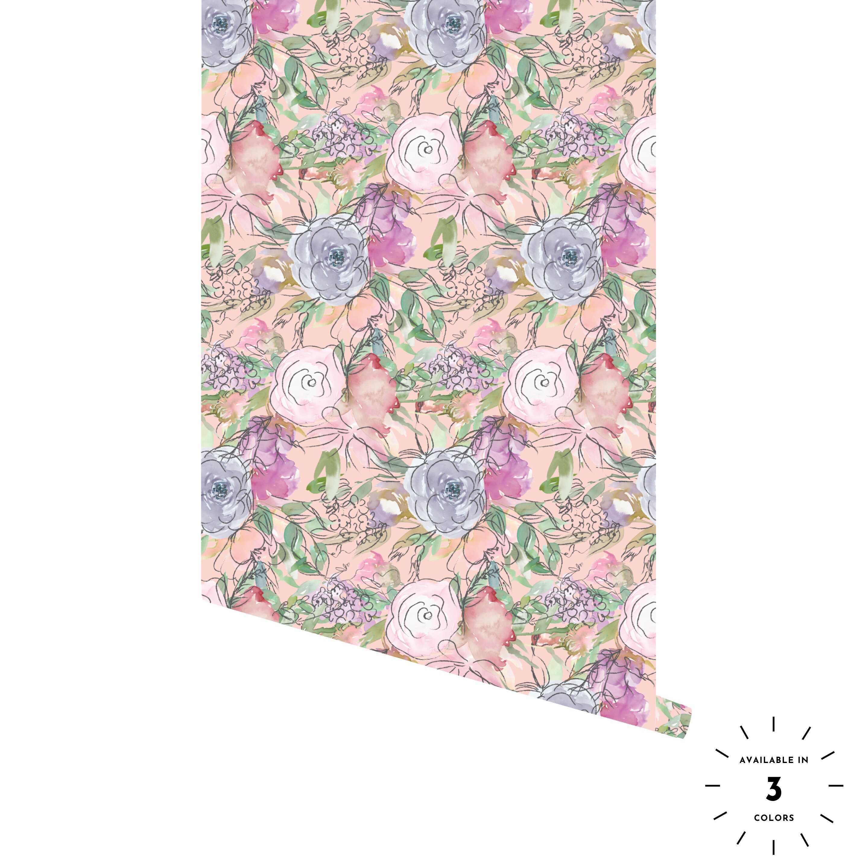 Linden Floral Removable Wallpaper Removable Wallpaper | Etsy