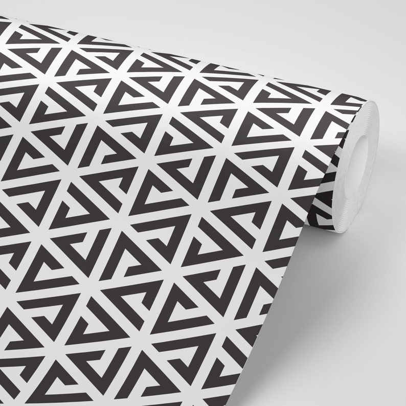 Triangle Geometric Removable Wallpaper Removable Wallpaper Etsy