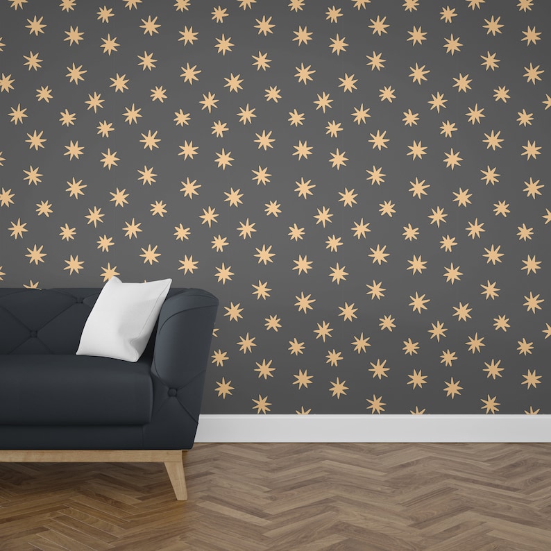 Jewel Tone Stars Removable Wallpaper Removable Wallpaper | Etsy