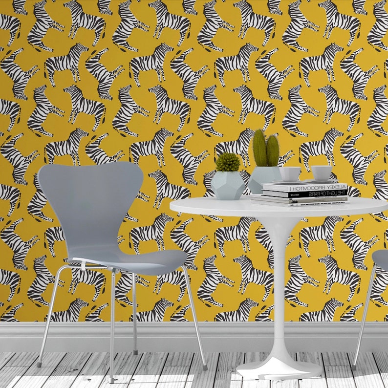 Colorful Zebra Removable Wallpaper Peel and Stick Wallpaper Etsy