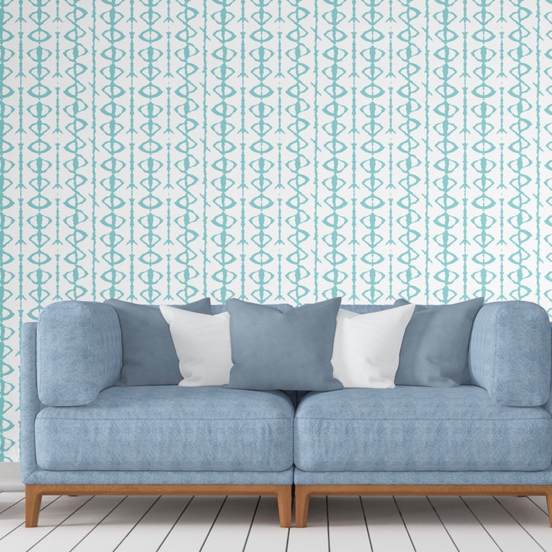 Ikat Stripe Removable Wallpaper Removable Wallpaper Peel Etsy