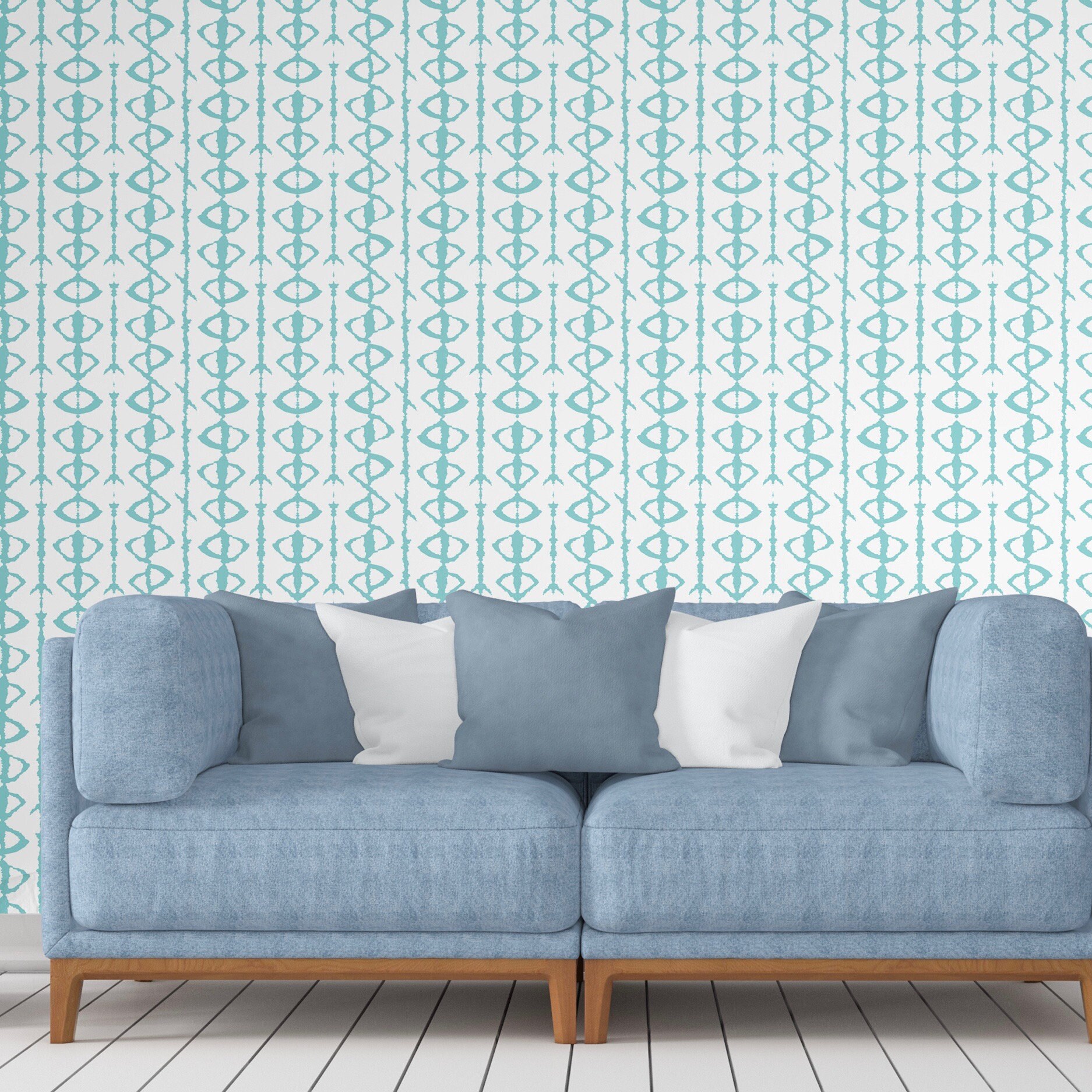 Ikat Stripe Removable Wallpaper Removable Wallpaper Peel Etsy