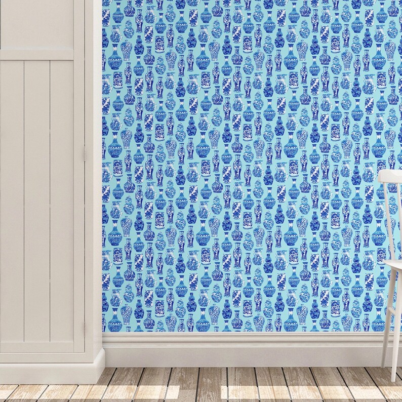 Ginger Jars Removable Wallpaper Removable Wallpaper Peel | Etsy