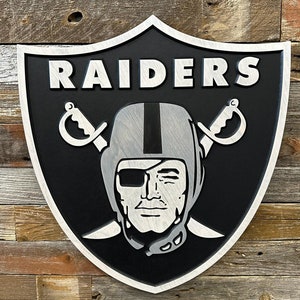Letrero de madera 3D de los Raiders de Las Vegas