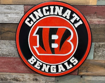 Handgjord träskylt från Cincinnati Bengals