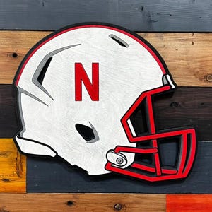 Nebraska Cornhuskers wooden Helmet Sign