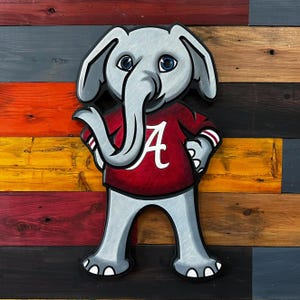 Big Al Alabama wood Sports art crimson tide sign