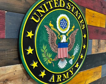 The United States Army Wood Sign 3D Wall Art - Etsy