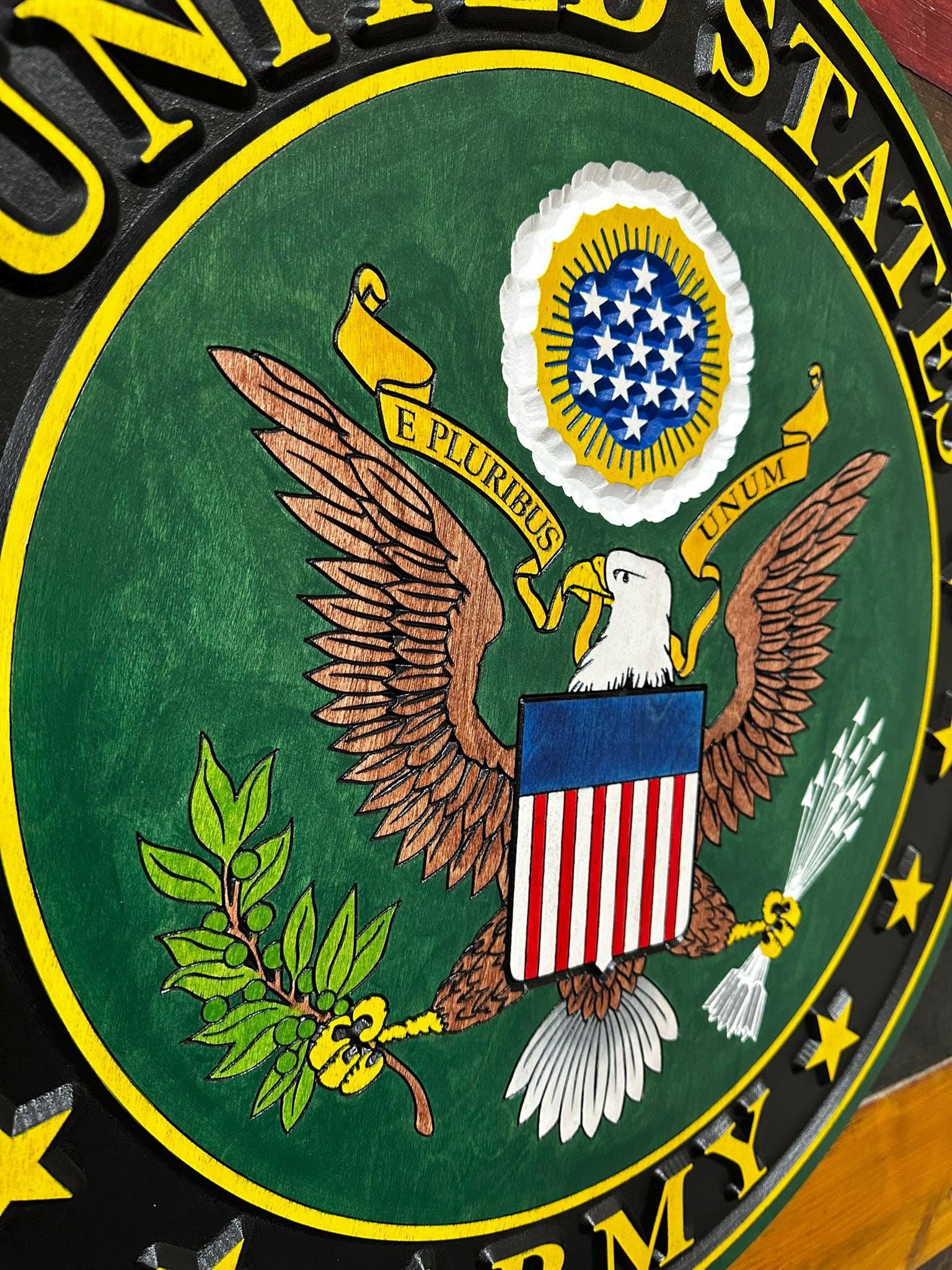 アメリカ合衆国 ARMY 陸軍 壁掛け インテリア 木製 彫刻 The United States Army Wood Sign 3D Wall Art - Etsy