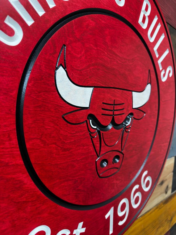 Chicago Bulls Wood Sign 3d - Etsy