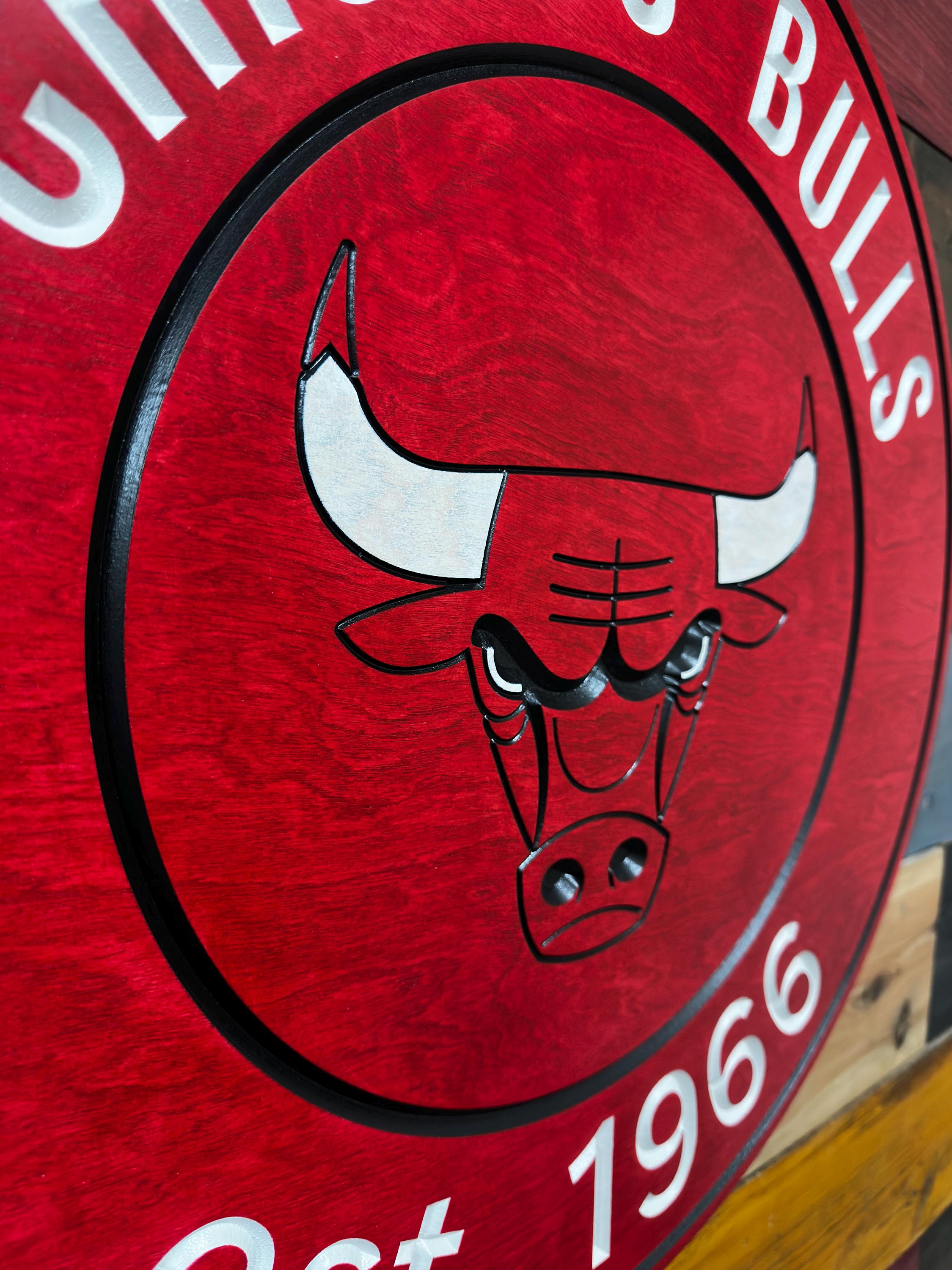 Chicago Bulls Wood Sign 3d - Etsy