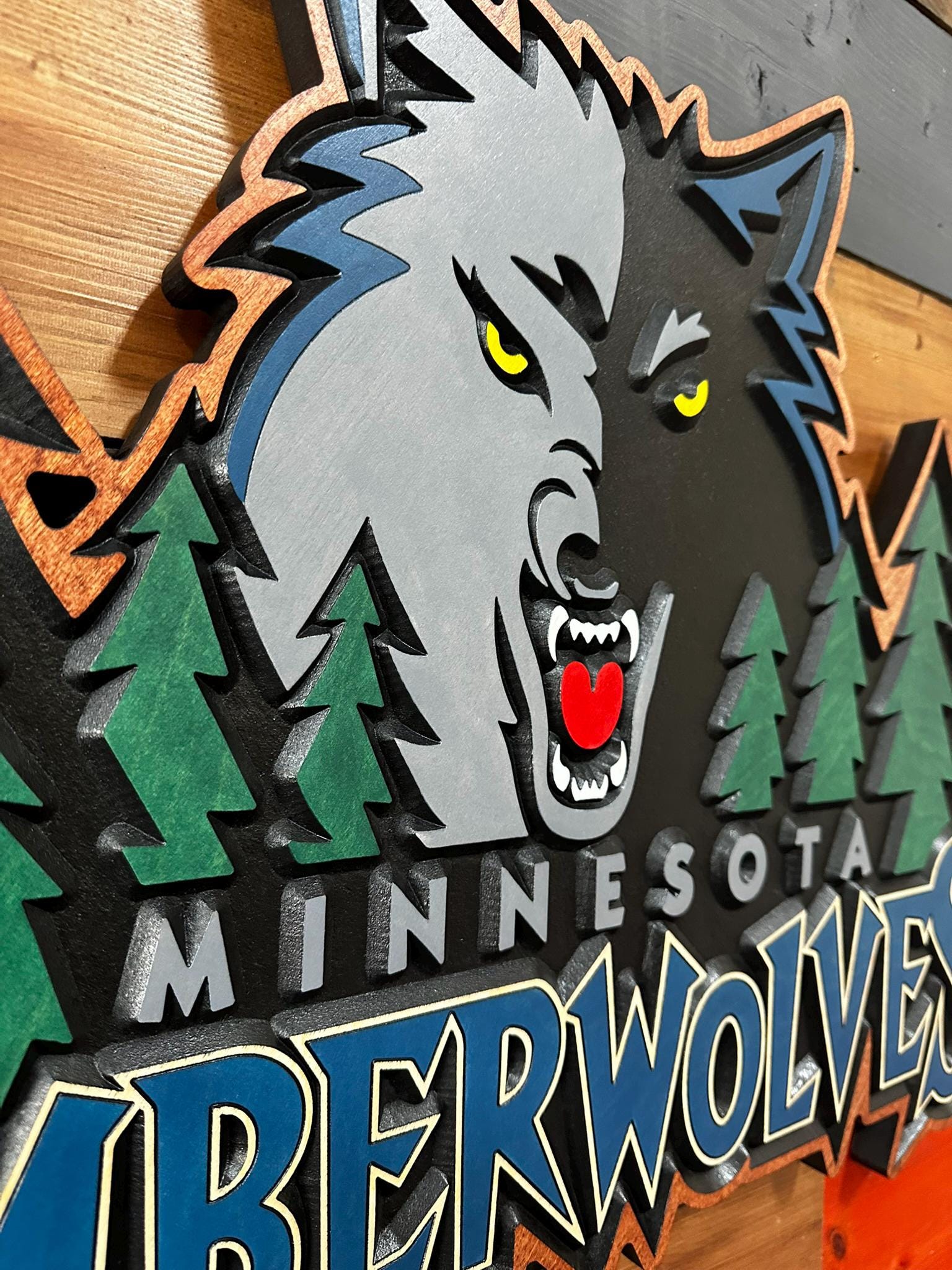 Minnesota Timberwolves Classic 3D Wood Sign - Etsy