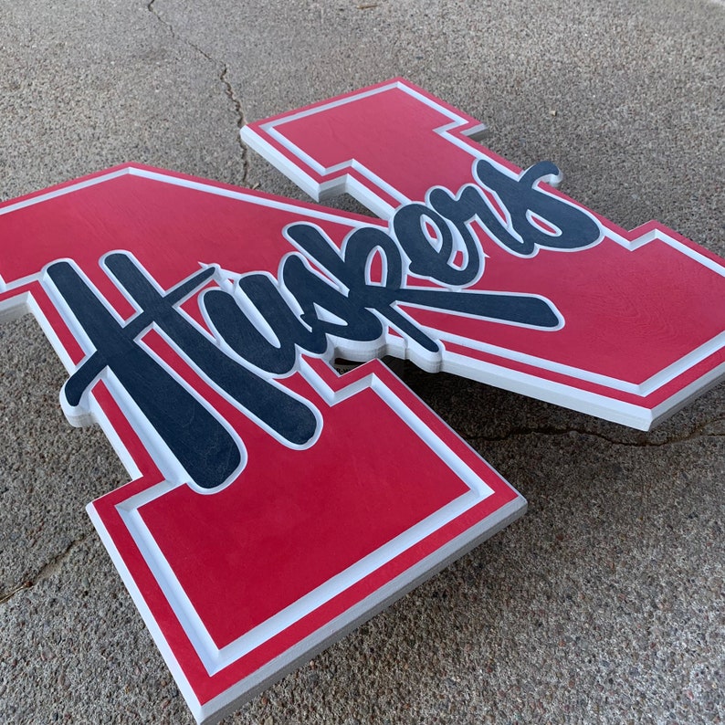 Nebraska Cornhuskers 3D Wood Sign - Etsy