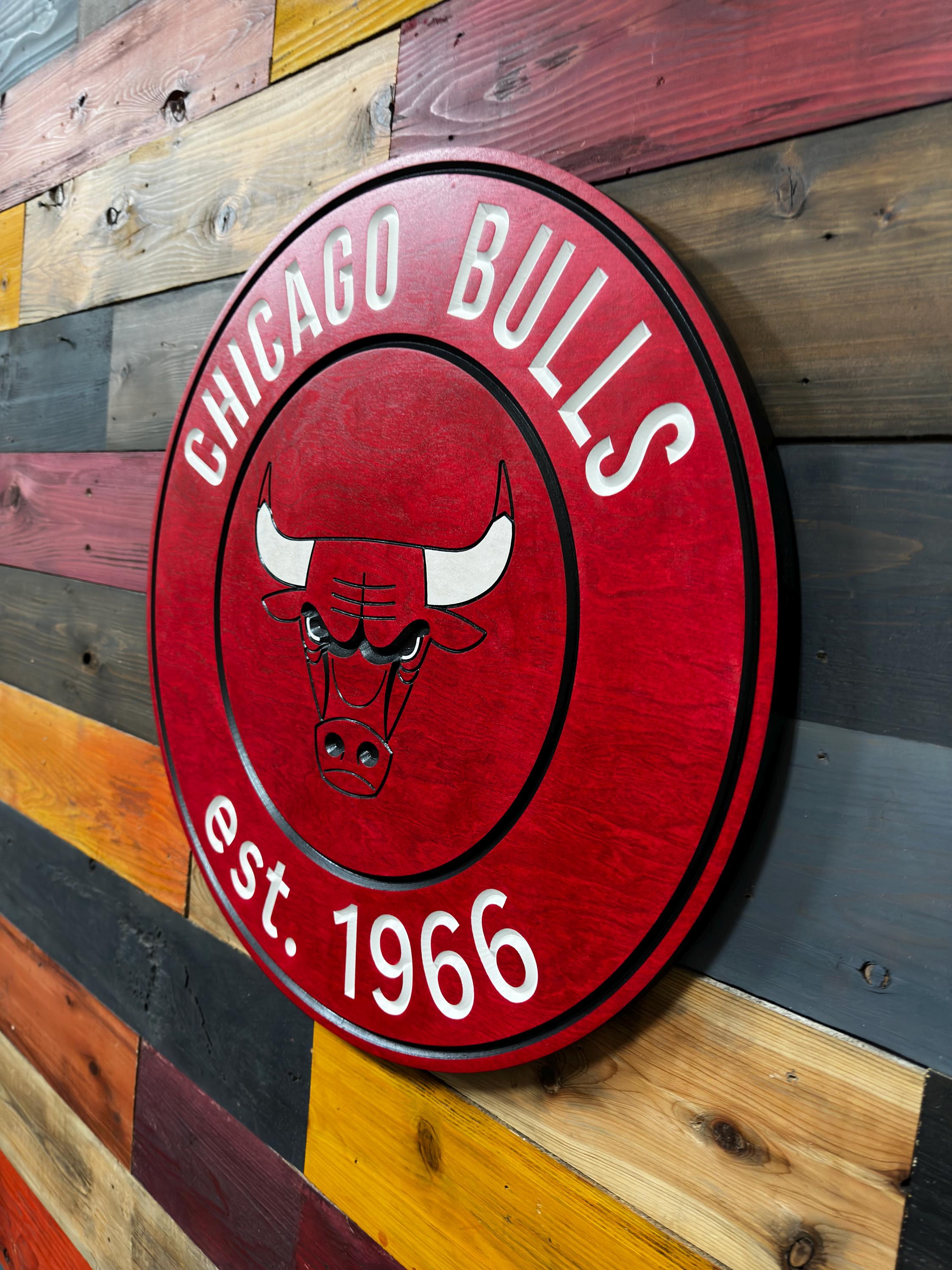 Chicago Bulls Wood Sign 3d - Etsy