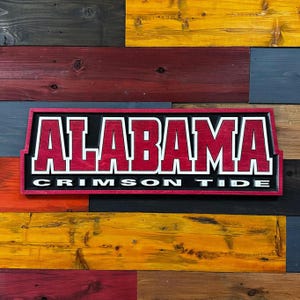 Alabama Crimson Tide wood 3D Sports sign